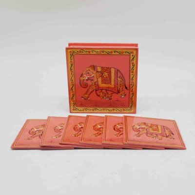Hand Painting Wooden Coaster Set Of 6 