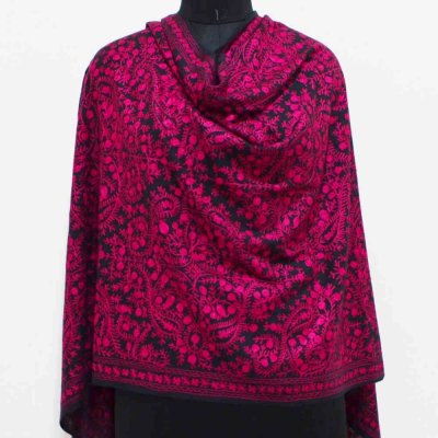 Cashmere Melange Wrap / Stole With Embroidery Work