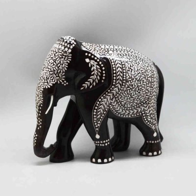 Sheeshamwood Elephant With Inlay Work