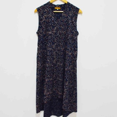 Cotton Handblock Shift Dress with Pocket