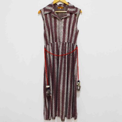 Cotton Sleeveless Collar Dress with Tassel