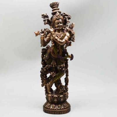 Polyresin Krishna Standing And Playing Flute