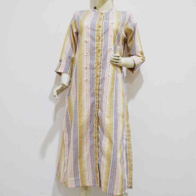 Cotton Kurti with Floral Beads