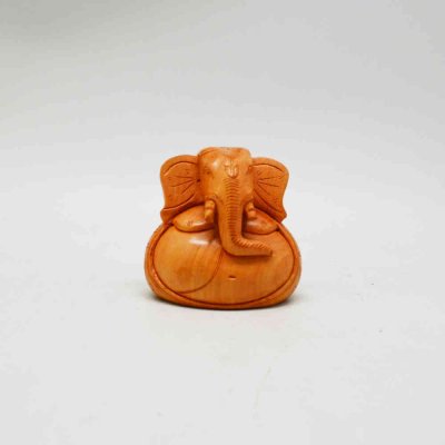 Whitewood Ganesha Sculpture 