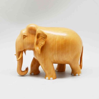 Whitewood Elephant Sculpture 
