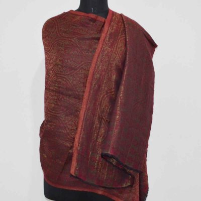 Modal Wool Zari Jacquard Wrap / Stole