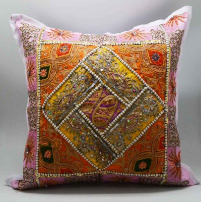 Cotton Cushion Cover with Patch Work 