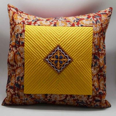 Cotton Dupion Fancy Striped Cushion Cover 