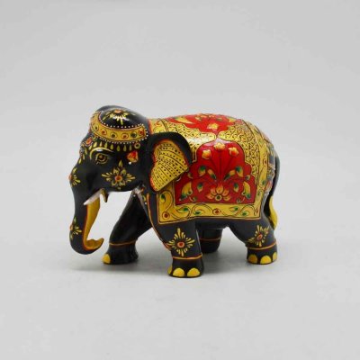 Wooden Elephant with Emborsed Work