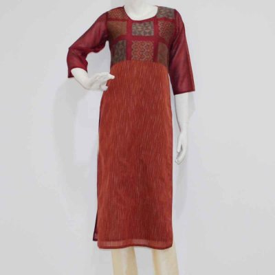 Jacquard Cotton Kurta With Pant