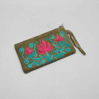 Zip Purse / Suede Leather Purse 