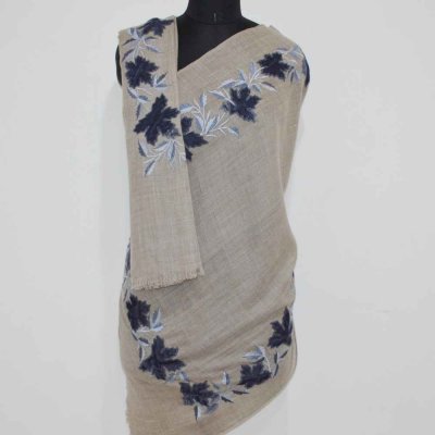 Thready Embroidery Wool Stole / Wrap