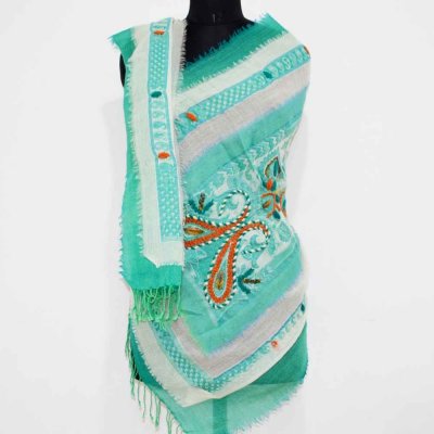 100% Wool Boiled Wrap / Stole With Embroidery Work