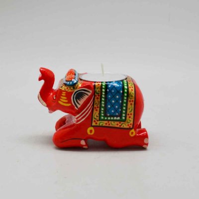 Wooden Elephant Candle light stand (Without Candle)