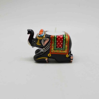 Wooden Elephant Candle light stand (Without Candle)