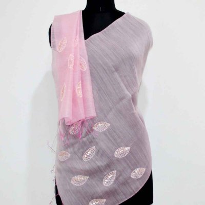 80% Wool 20% Silk Hand Embroidery Wrap / Stole
