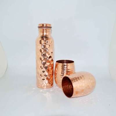 Copper Bottle and Tumbler set
