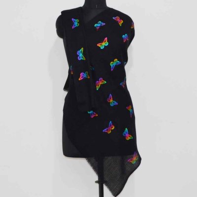 Fine Wool Foil Printed Wrap / Stole