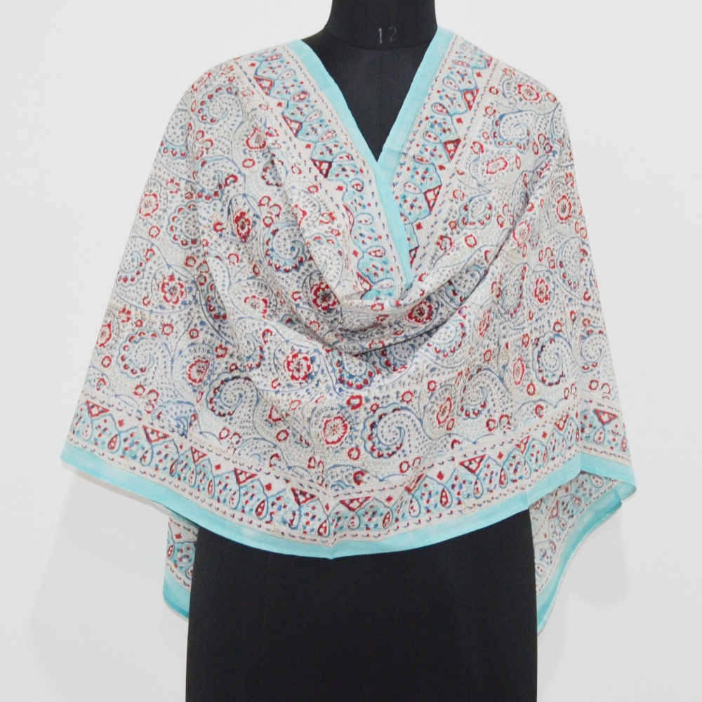 Cotton Block Printed Scarf | 121007 - 1 (03SA1901) | Craft House India