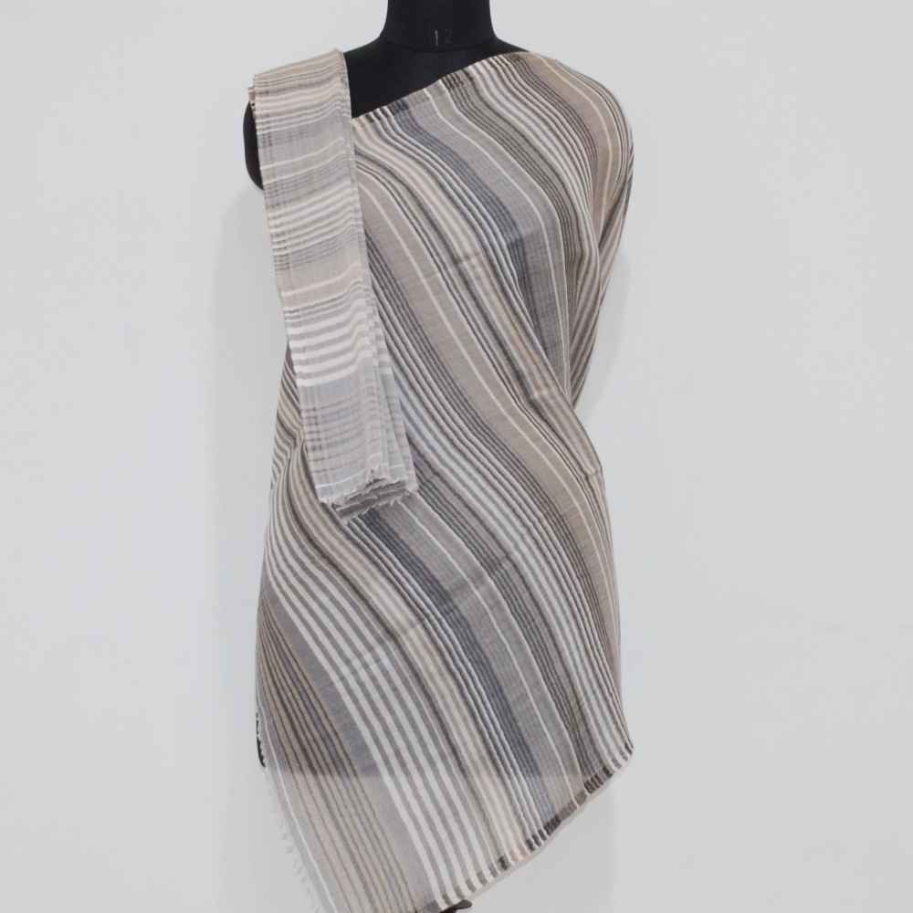 Fine Wool Multi Stripe Wrap/ Stole | 478024 | Craft House India